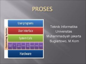 PROSES Teknik Informatika Universitas Muhammadiyah jakarta Sugiartowo M