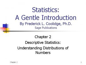 Statistics A Gentle Introduction By Frederick L Coolidge