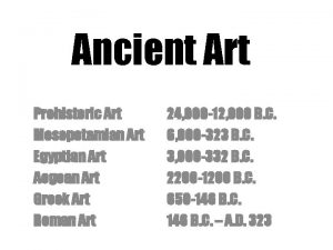 Ancient Art Prehistoric Art Mesopotamian Art Egyptian Art