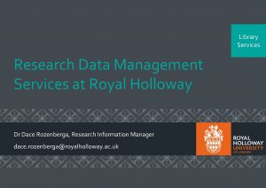Library Services Research Data Management Services at Royal