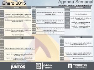 Agenda Semanal Enero 2015 Hora Lunes 12 Hora