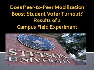 Does PeertoPeer Mobilization Boost Student Voter Turnout Results