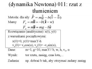 dynamika Newtona 011 rzut z tumieniem Metoda dla