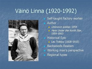 Vin Linna 1920 1992 n n Selftaught factory