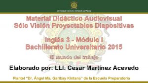 Material Didctico Audiovisual Slo Visin Proyectables Diapositivas Ingls