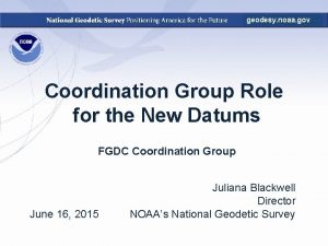 geodesy noaa gov Coordination Group Role for the