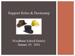 Support Roles Bootcamp Woodburn School District January 19