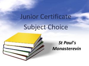 Junior Certificate Subject Choice St Pauls Monasterevin Aim