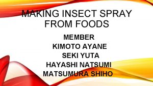 MAKING INSECT SPRAY FROM FOODS MEMBER KIMOTO AYANE