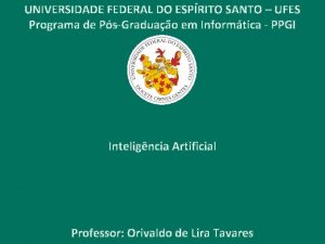 UNIVERSIDADE FEDERAL DO ESPRITO SANTO UFES Programa de