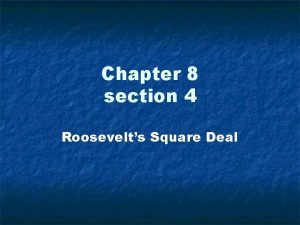 Chapter 8 section 4 Roosevelts Square Deal Focus