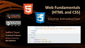 Web Fundamentals HTML and CSS Course Introduction Soft