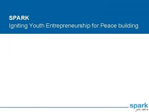 SPARK Igniting Youth Entrepreneurship for Peace building SPARK