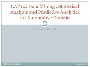 EAP4 Data Mining Statistical Analysis and Predictive Analytics