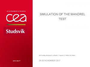 SIMULATION OF THE MANDREL TEST SCIP meeting Nykping