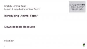 English Animal Farm Lesson 5 Introducing Animal Farm