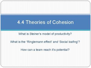 4 4 Theories of Cohesion What is Steiners