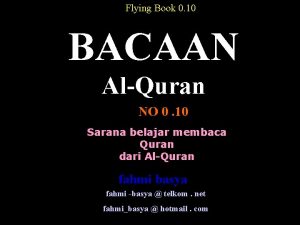 Flying Book 0 10 BACAAN AlQuran NO 0