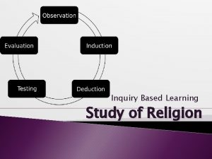 Inquiry Based Learning Study of Religion Inquiry Based