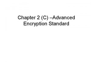 Chapter 2 C Advanced Encryption Standard Origins clearly