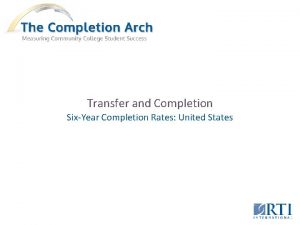 Transfer and Completion SixYear Completion Rates United States