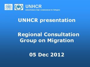 UNHCR United Nations High Commissioner for Refugees UNHCR