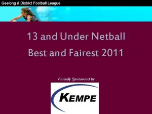 Geelong District Football League 13 and Under Netball