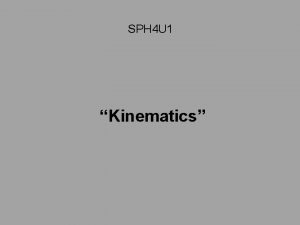 SPH 4 U 1 Kinematics Fundamental Units l