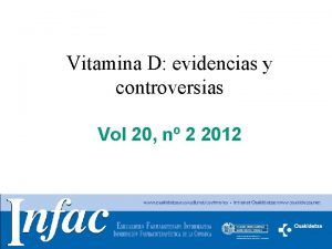 Vitamina D evidencias y controversias Vol 20 n