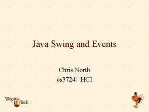 Java Swing and Events Chris North cs 3724