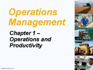 Operations Management Chapter 1 Operations and Productivity 2008