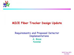 MICE Fiber Tracker Design Update Requirements and Proposed