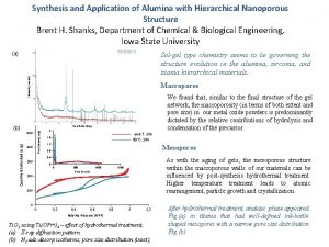 Synthesis and Application of Alumina with Hierarchical Nanoporous