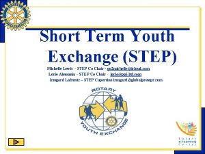 Short Term Youth Exchange STEP Michelle Lewis STEP