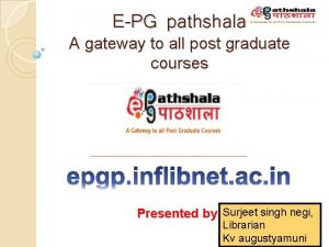 EPG pathshala A gateway to all post graduate