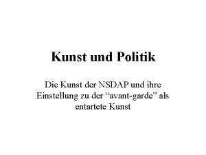 Kunst und Politik Die Kunst der NSDAP und