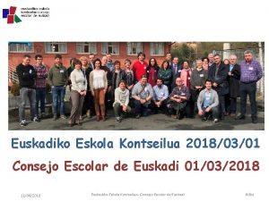 Euskadiko Eskola Kontseilua 20180301 Consejo Escolar de Euskadi