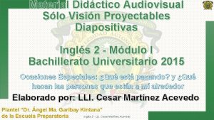 Material Didctico Audiovisual Slo Visin Proyectables Diapositivas Ingls