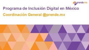 Programa de Inclusin Digital en Mxico Coordinacin General