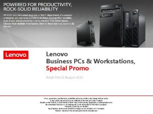 Lenovo Business PCs Workstations Special Promo Retail File