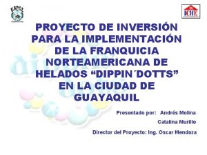 PROYECTO DE INVERSIN PARA LA IMPLEMENTACIN DE LA