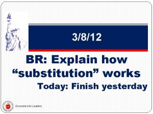 3812 BR Explain how substitution works Today Finish