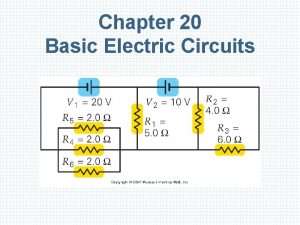 Chapter 20 Basic Electric Circuits Units of Chapter