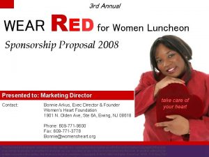 3 rd Annual WEAR RED for Women Luncheon