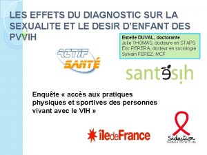 LES EFFETS DU DIAGNOSTIC SUR LA SEXUALITE ET