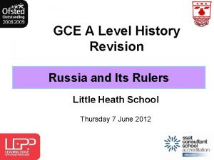 GCE A Level History Revision Russia and Its
