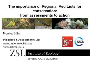 The importance of Regional Red Lists for conservation