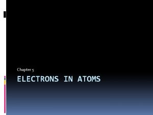 Chapter 5 ELECTRONS IN ATOMS Light Quantized Energy