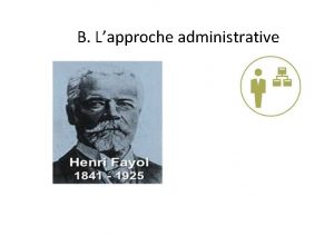 B Lapproche administrative B Lapproche administrative Henri Fayol