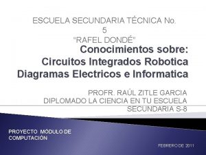 ESCUELA SECUNDARIA TCNICA No 5 RAFEL DOND Conocimientos